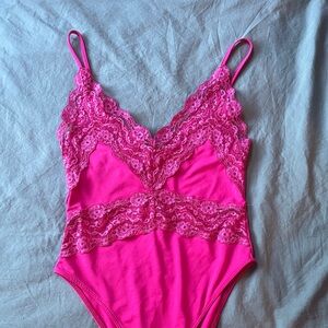 Hot Pink Lace Bodysuit